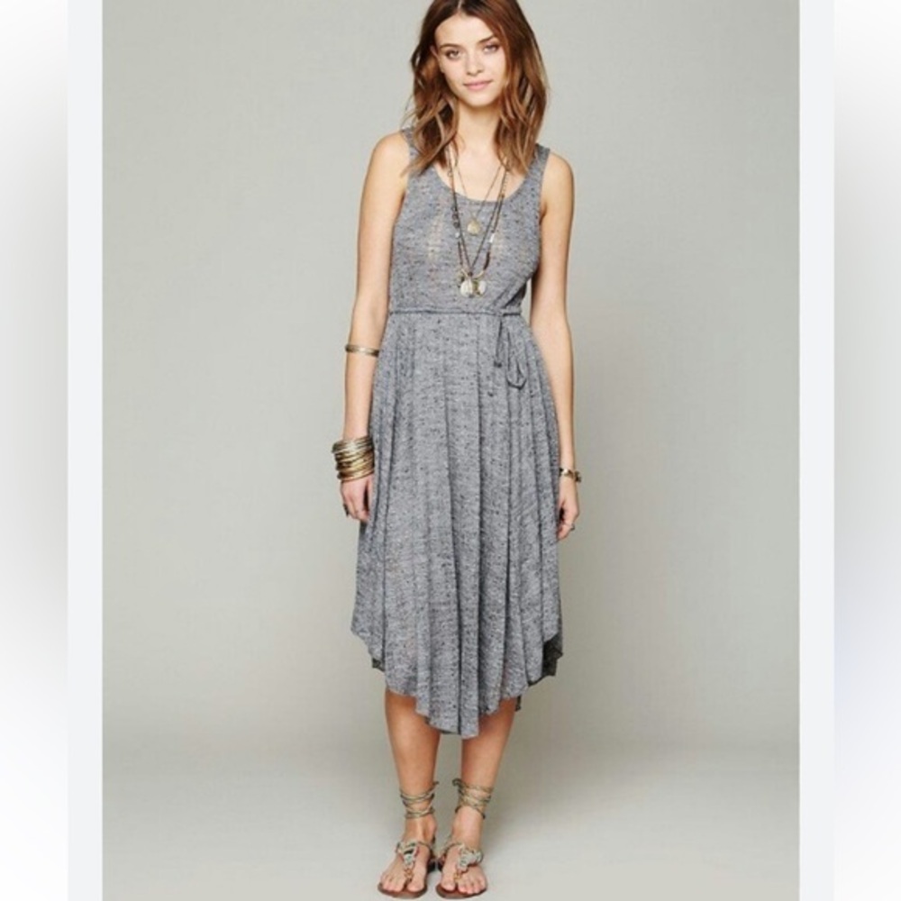 Free People Gray Midi Tank Dress